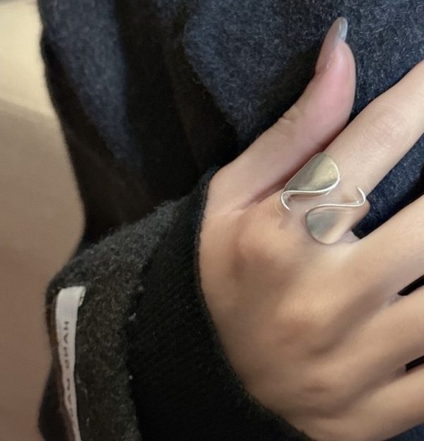 Wholesale 925 Sterling Silver Frosted Irregular Ring - Image 5