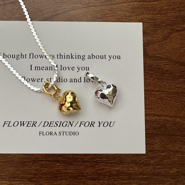 Wholesale 925 Sterling Silver Textured Heart Pendant - Image 3