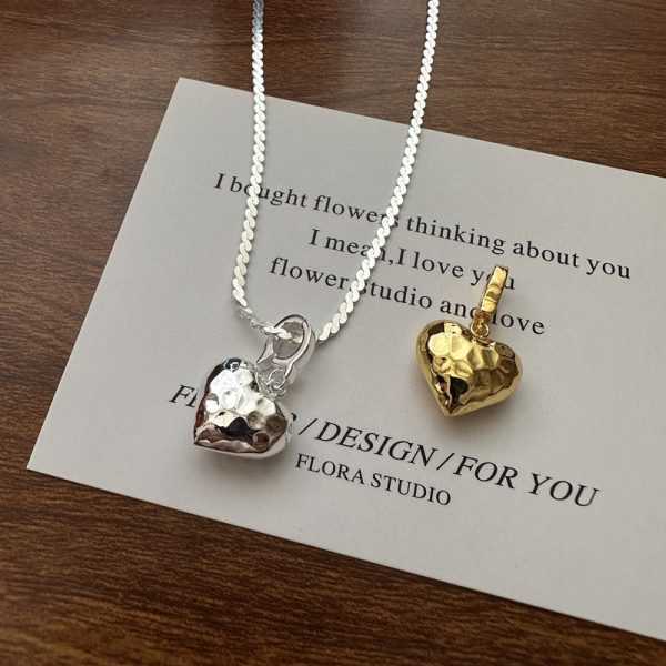 Wholesale 925 Sterling Silver Textured Heart Pendant - Image 4