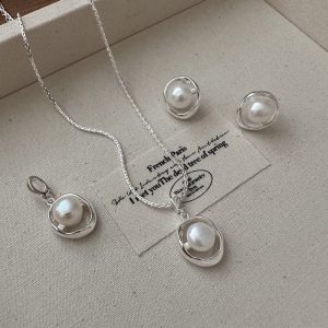 Wholesale 925 Sterling Silver Pearl Stud Earrings & Pendant