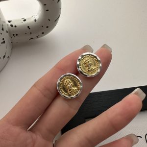 Wholesale 925 Sterling Silver Gold And Silver Figures Ancient Coin Earrings