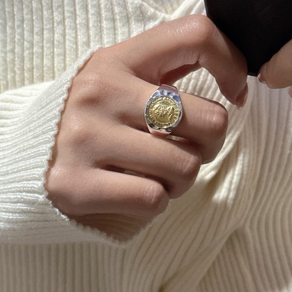 Wholesale 925 Sterling Silver Ancient Coin Portrait Ring - Image 5