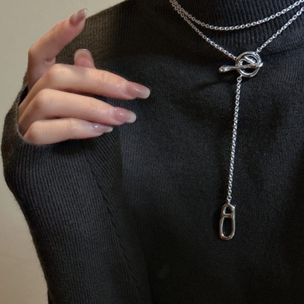 Wholesale 925 Sterling Silver Pig Nose Long Necklace - Image 4