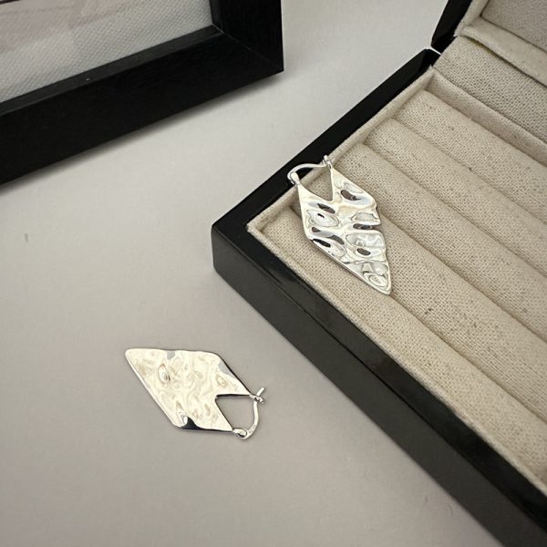 Wholesale 925 Sterling Silver Textured Rhombic Earrings