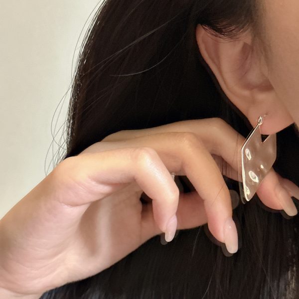 Wholesale 925 Sterling Silver Textured Rhombic Earrings - Image 6