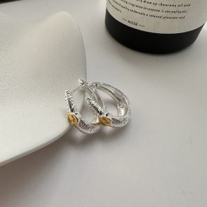 Wholesale 925 Sterling Silver Tang Grass Antique Coin Earrings