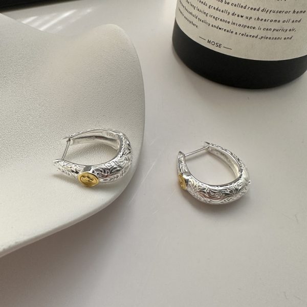 Wholesale 925 Sterling Silver Tang Grass Antique Coin Earrings - Image 2