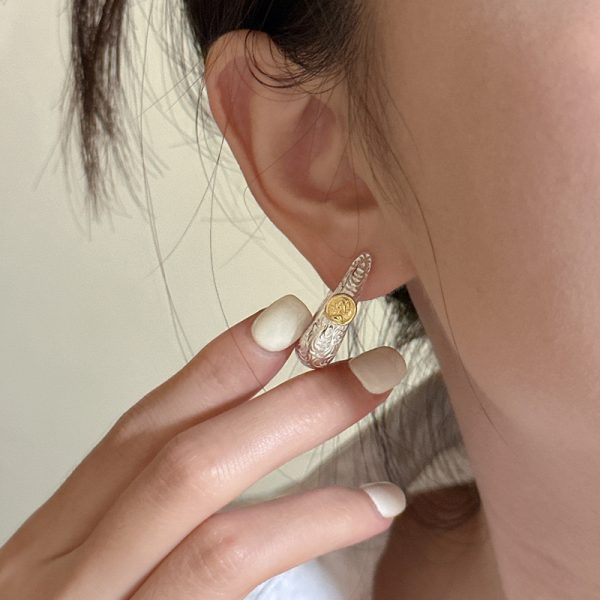 Wholesale 925 Sterling Silver Tang Grass Antique Coin Earrings - Image 5