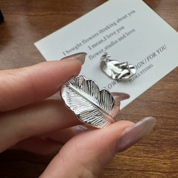 Wholesale 925 Sterling Silver Chunky Feather Ring - Image 2