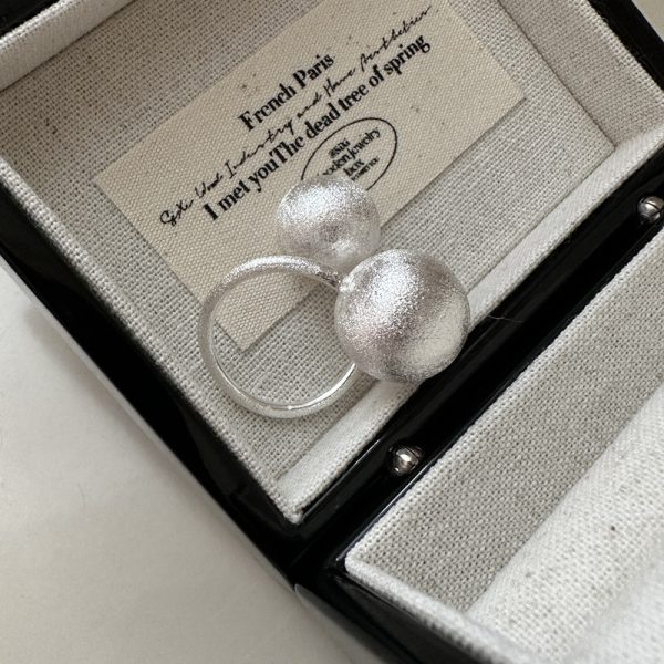 Wholesale 925 Sterling Silver Chunky Brushed Ball Ring - Image 2
