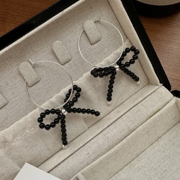 Wholesale 925 Sterling Silver Summer Natural Stones Bow Earrings - Image 2