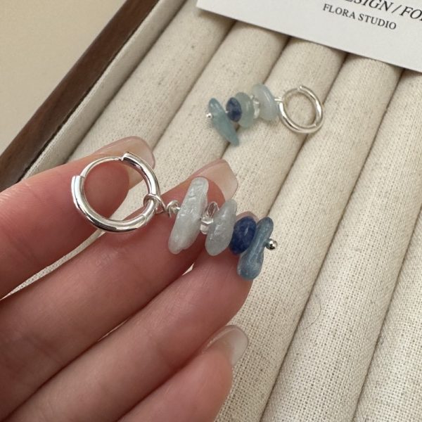 Wholesale 925 Sterling Silver Blue Natural Stones Earrings - Image 2