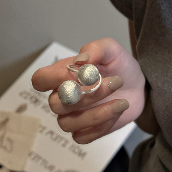 Wholesale 925 Sterling Silver Chunky Brushed Ball Ring - Image 4