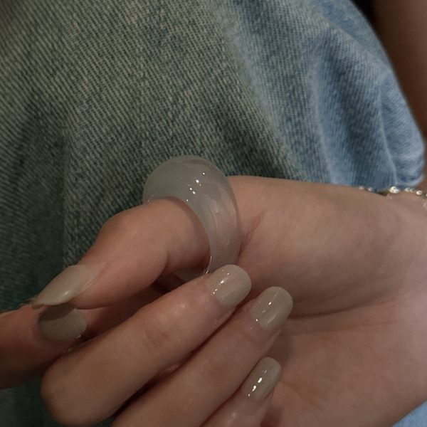 Natural Gemstone Light-color Agate Ring - Image 4