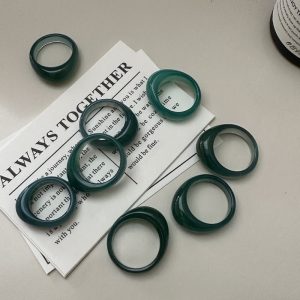 Natural Gemstone Green Agate Ring