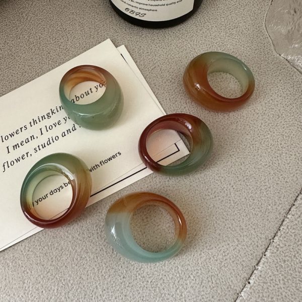 Natural Gemstone Fancy Agate Ring - Image 2