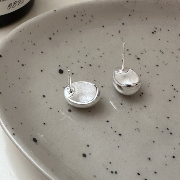 Wholesale 925 Sterling Silver Glossy Beanie Earrings - Image 2