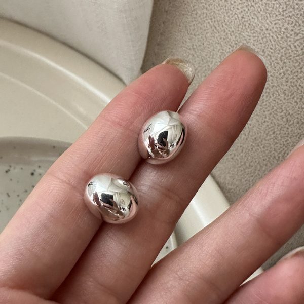 Wholesale 925 Sterling Silver Glossy Beanie Earrings - Image 3