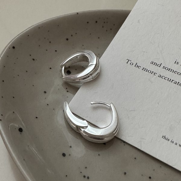 Wholesale 925 Sterling Silver Chunky U-shape Earrings - Image 2