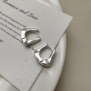 Wholesale 925 Sterling Silver Textured Triangle Earrings