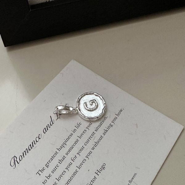 Wholesale 925 Sterling Silver Initial G Black Agate Pendant - Image 3