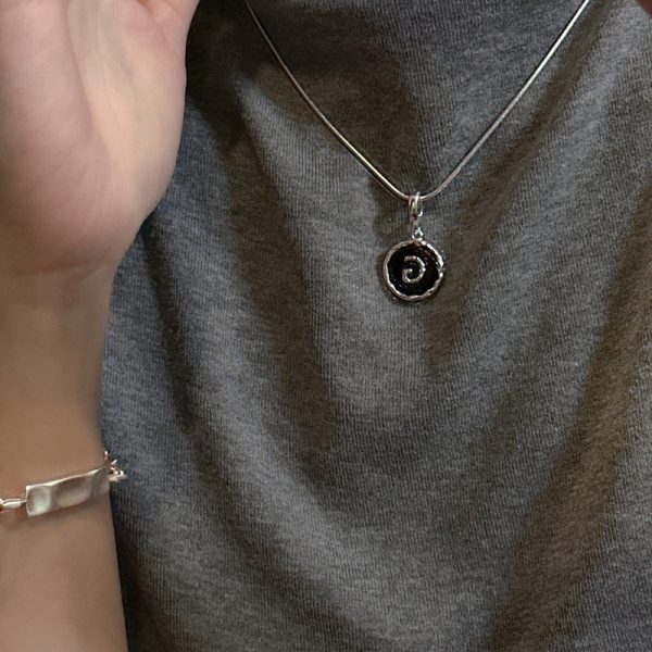 Wholesale 925 Sterling Silver Initial G Black Agate Pendant - Image 4