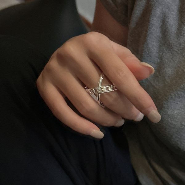 Wholesale 925 Sterling Silver Cross Open Ring - Image 5