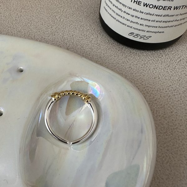 Wholesale 925 Sterling Silver Classic Silver And Gold Ring - Image 3