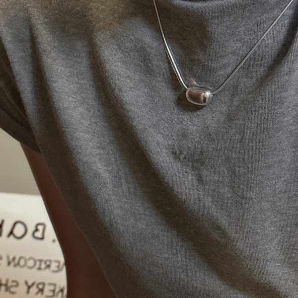 Wholesale 925 Sterling Silver Frosted Bean Necklace - Image 4