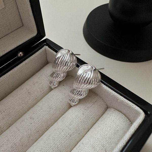 Wholesale 925 Sterling Silver Spiral Shell Earrings