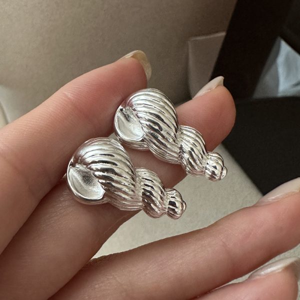 Wholesale 925 Sterling Silver Spiral Shell Earrings - Image 3