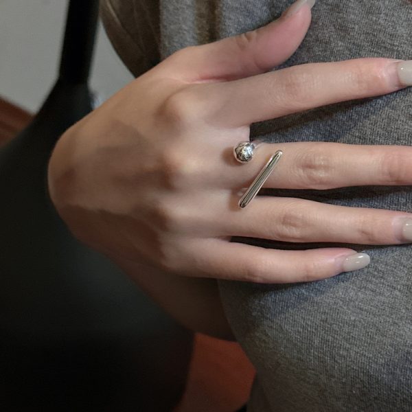 Wholesale 925 Sterling Silver Asymmetrical Open Ring - Image 4