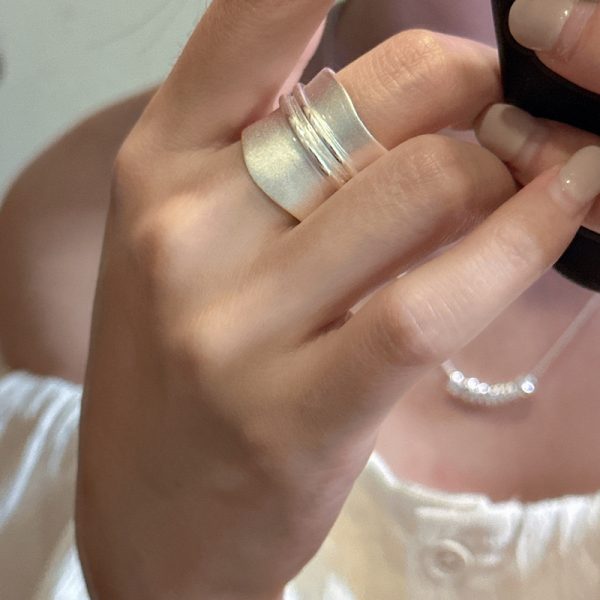 Wholesale 925 Sterling Silver Chunky Matte Ring - Image 4