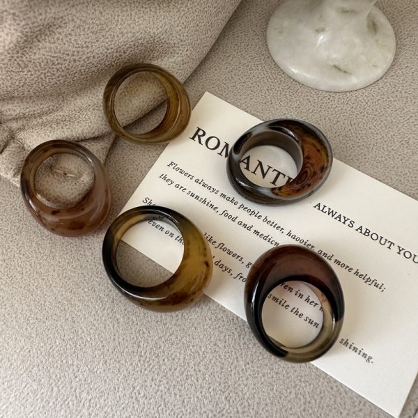 Natural Gemstone Fancy Coffee Agate Ring - Image 2