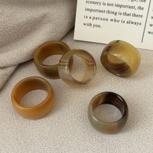 Natural Gemstone Fancy Agate Ring