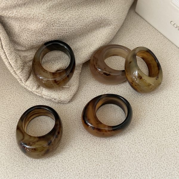 Natural Gemstone Fancy Coffee Agate Ring - Image 3