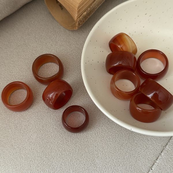 Natural Gemstone Fancy Red Agate Ring