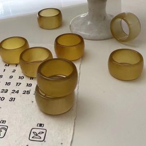 Natural Gemstone Fancy Round Agate Ring