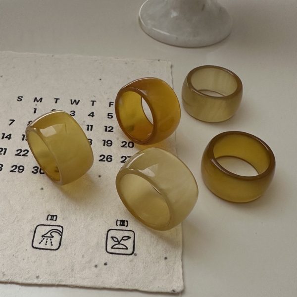 Natural Gemstone Fancy Round Agate Ring - Image 2
