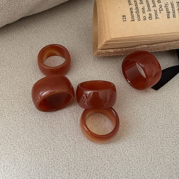Natural Gemstone Fancy Red Agate Ring - Image 2