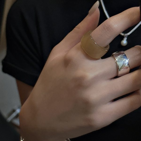 Natural Gemstone Fancy Round Agate Ring - Image 5
