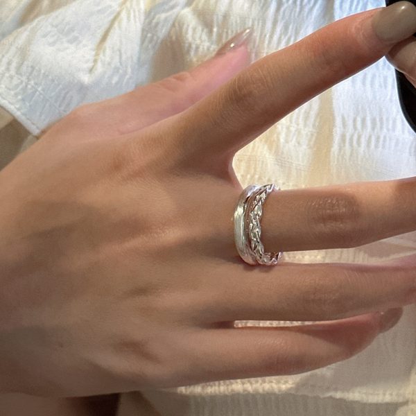 Wholesale 925 Sterling Silver Twist Brushed Ring - Image 5