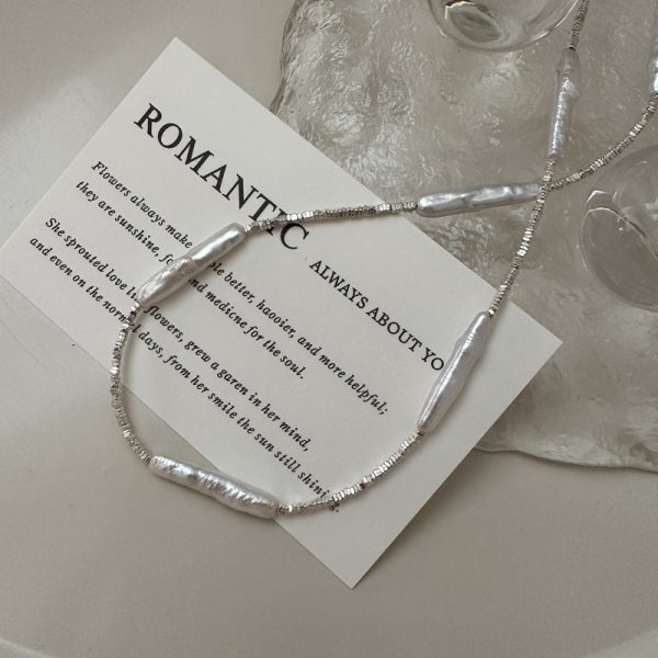 Wholesale 925 Sterling Silver Broken Silver Pearl Necklace - Image 2