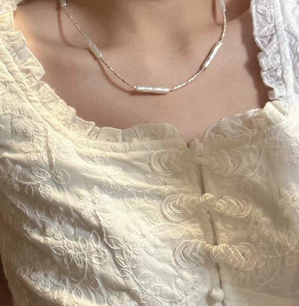 Wholesale 925 Sterling Silver Broken Silver Pearl Necklace - Image 6