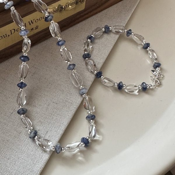 Wholesale 925 Sterling Silver Rock Crystal Quartz Necklace & Bracelet