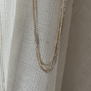 Wholesale 925 Sterling Silver Gold and Silver Multilayer Necklace