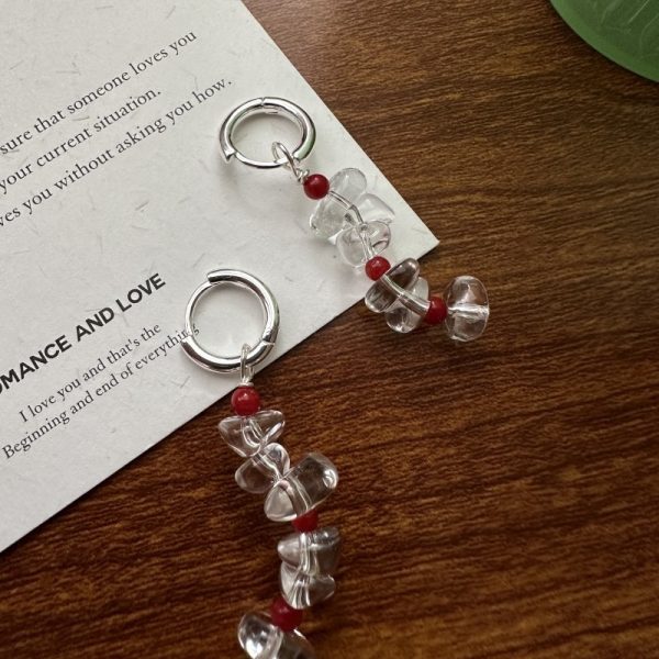 Wholesale 925 Sterling Silver Rock Crystal Quartz Long Earrings