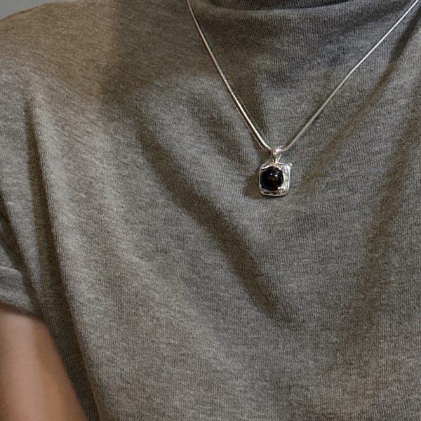 Wholesale 925 Sterling Silver Black Agate Pendant - Image 5