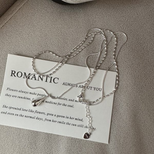 Wholesale 925 Sterling Silver Teardrop Snake Necklace - Image 2