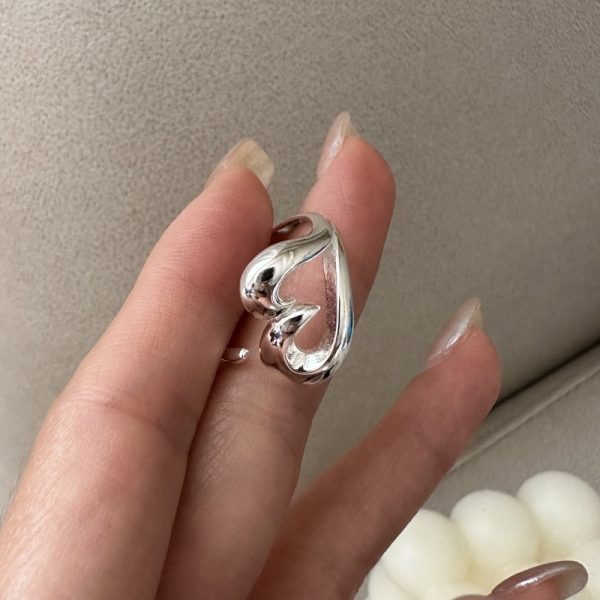 Wholesale 925 Sterling Silver Open Heart Ring - Image 2